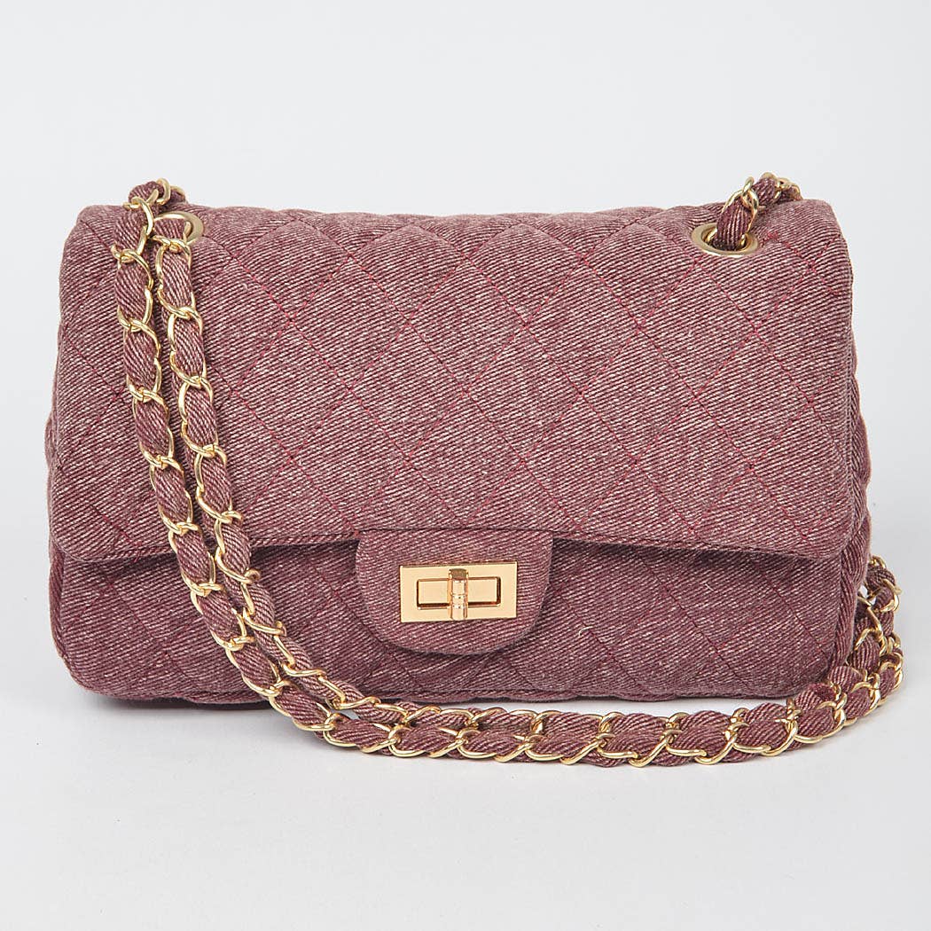 Quilted Denim Shoulder Bag