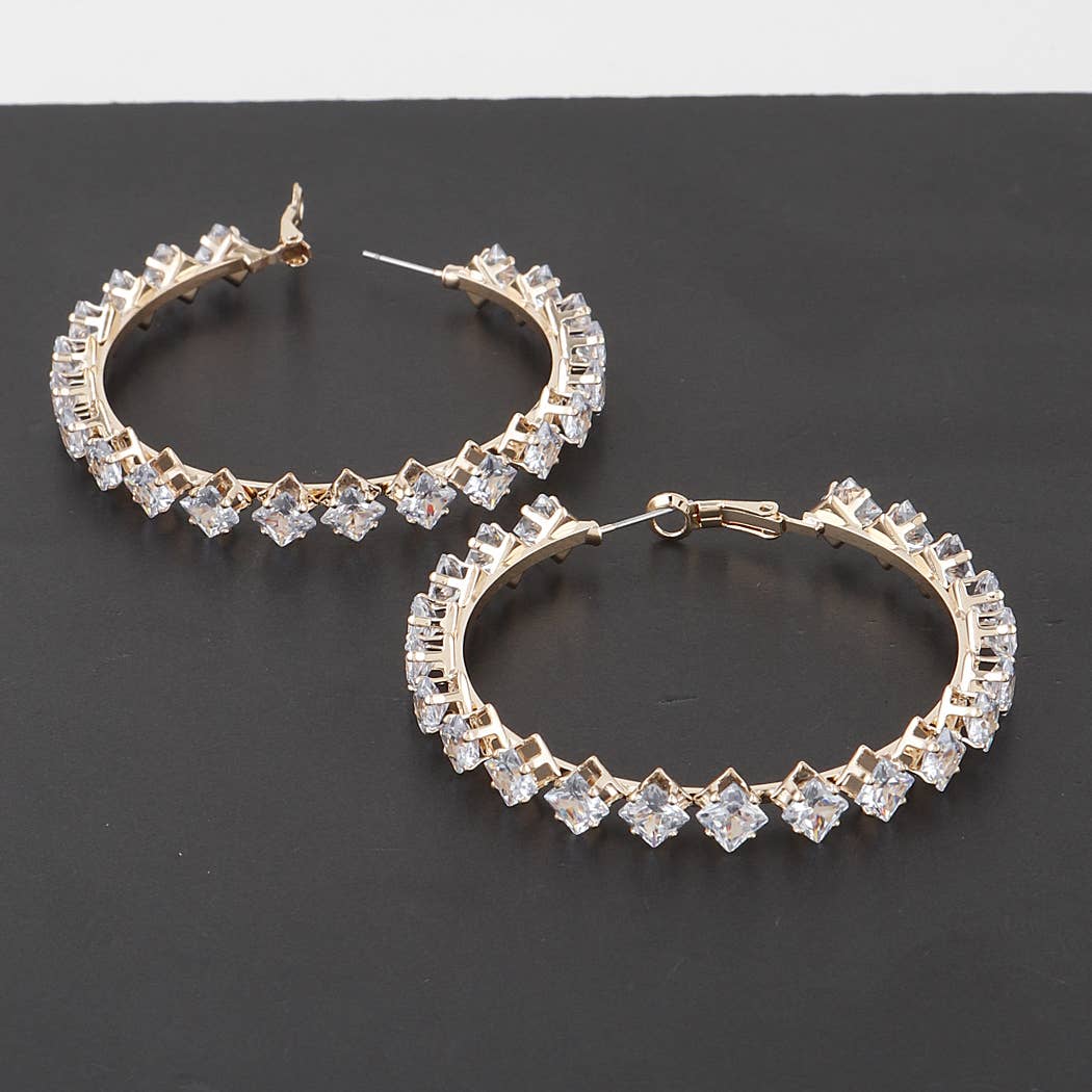 Crystal Star Hoop Earrings