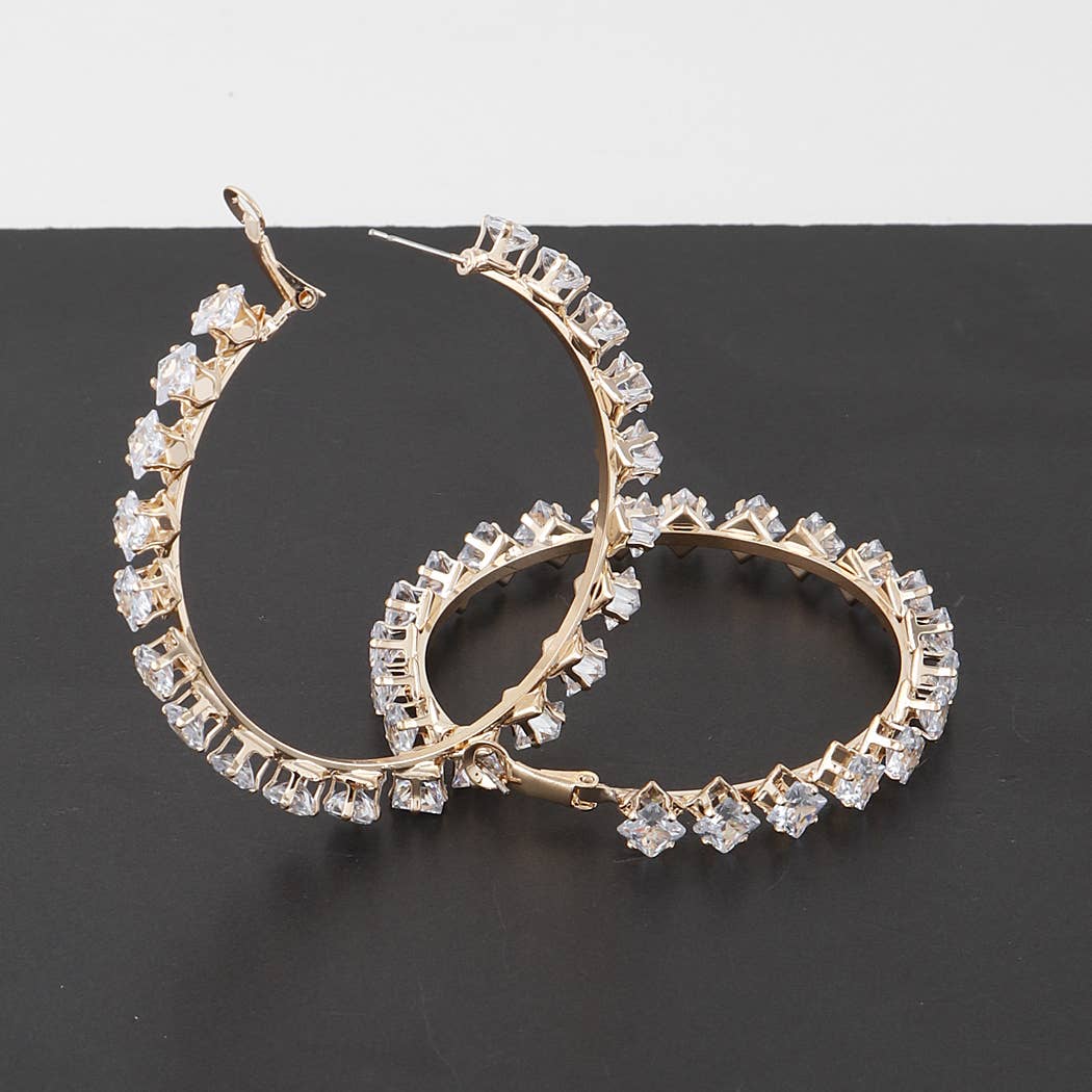 Crystal Star Hoop Earrings