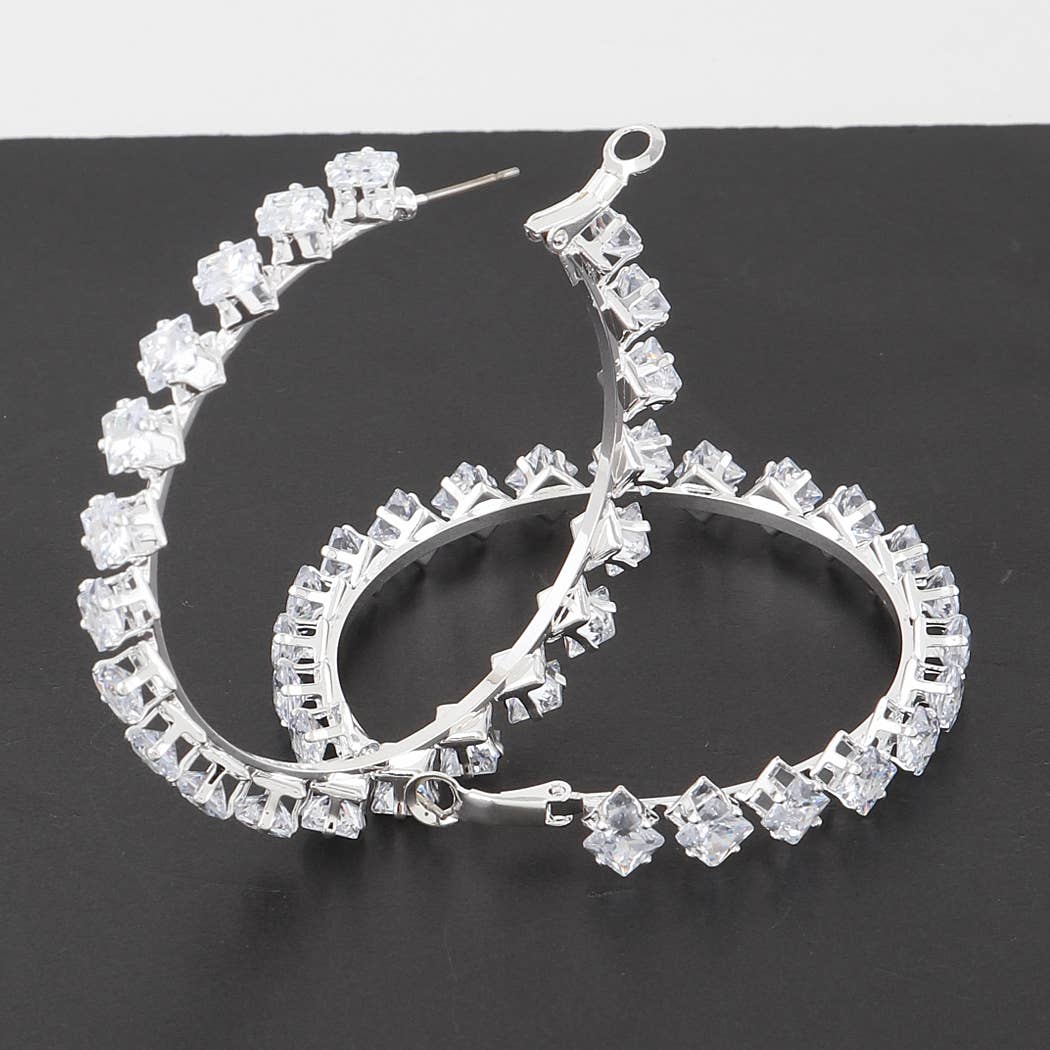 Crystal Star Hoop Earrings
