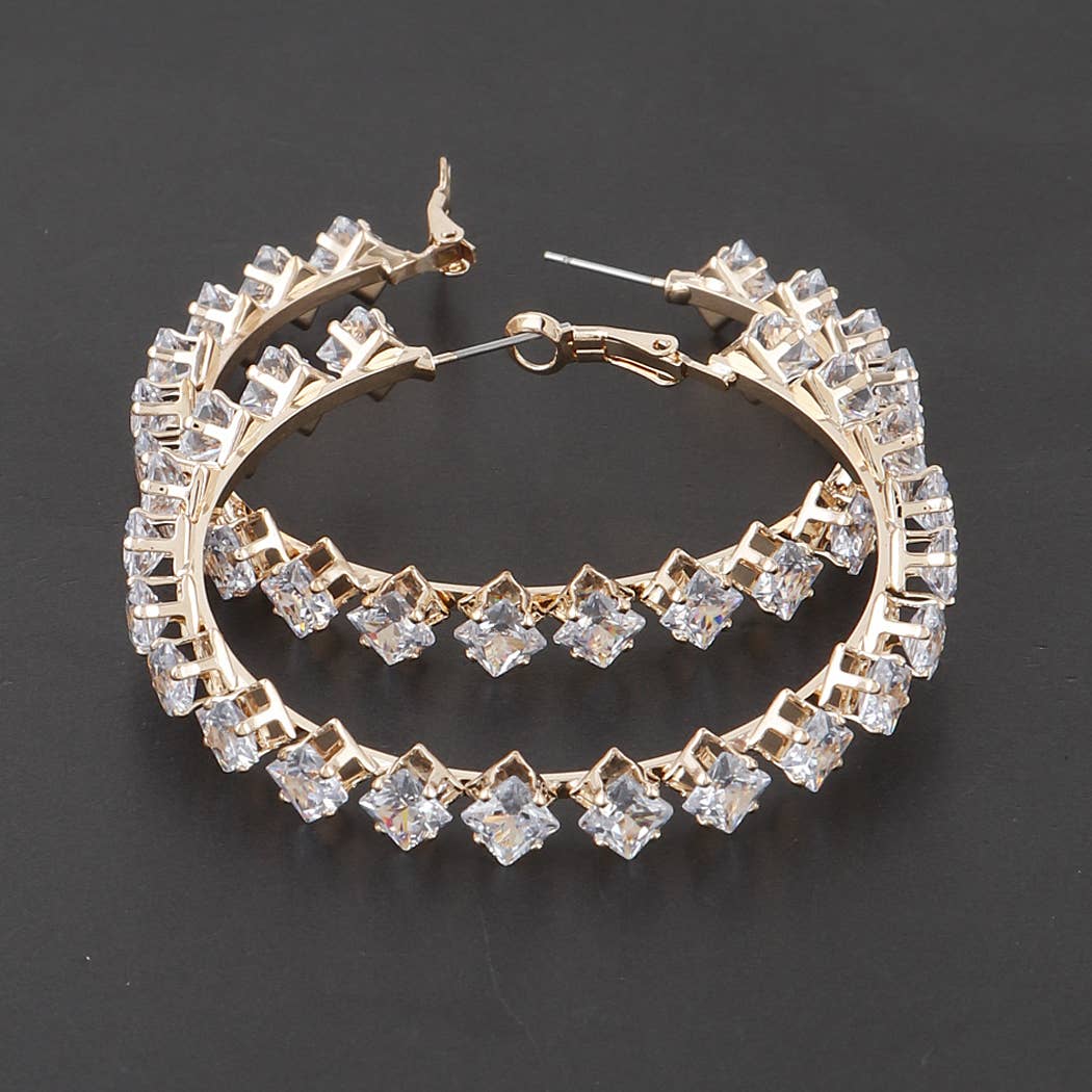 Crystal Star Hoop Earrings