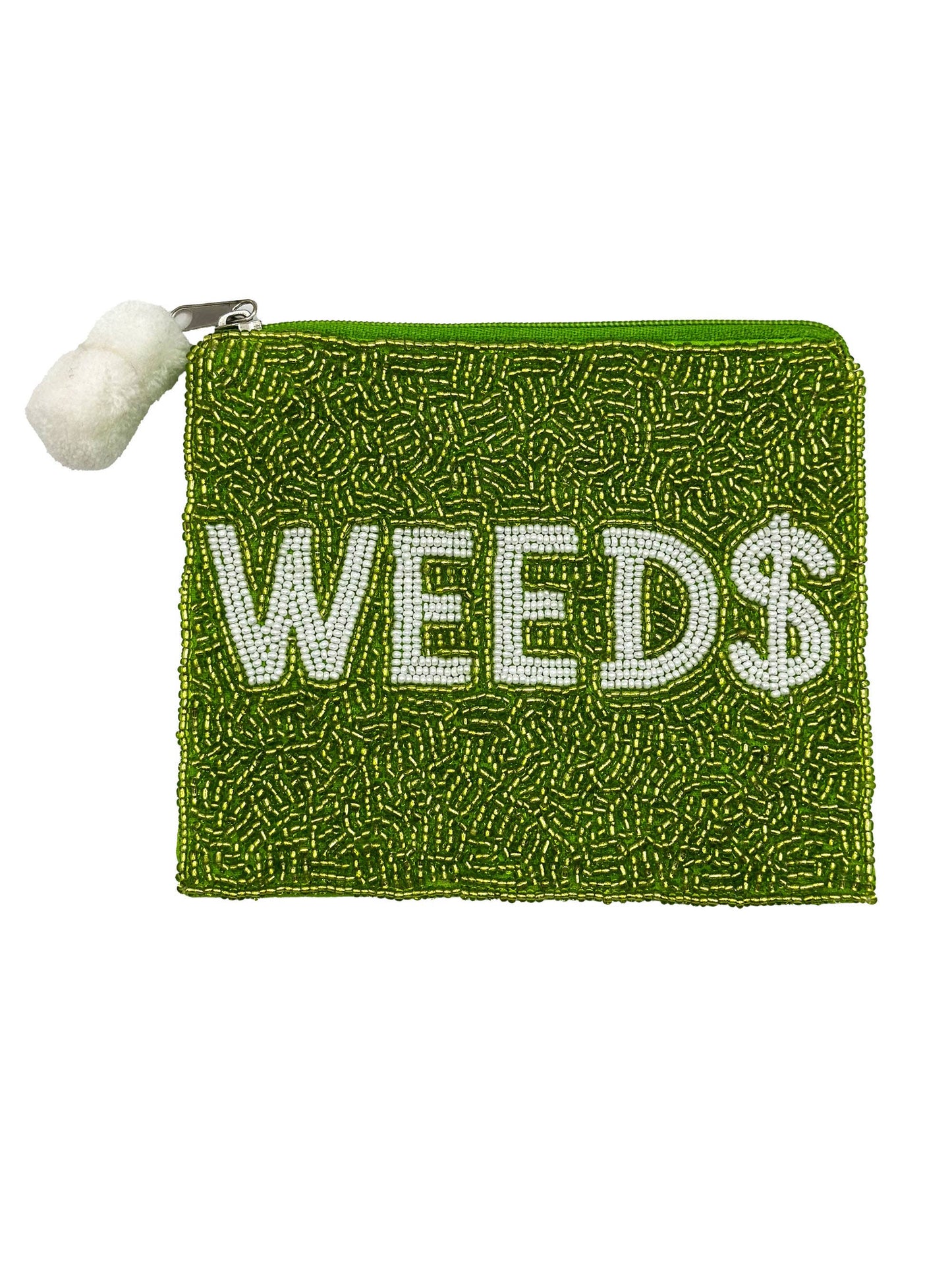 Handmade Weed Beaded Women's Coin Purse