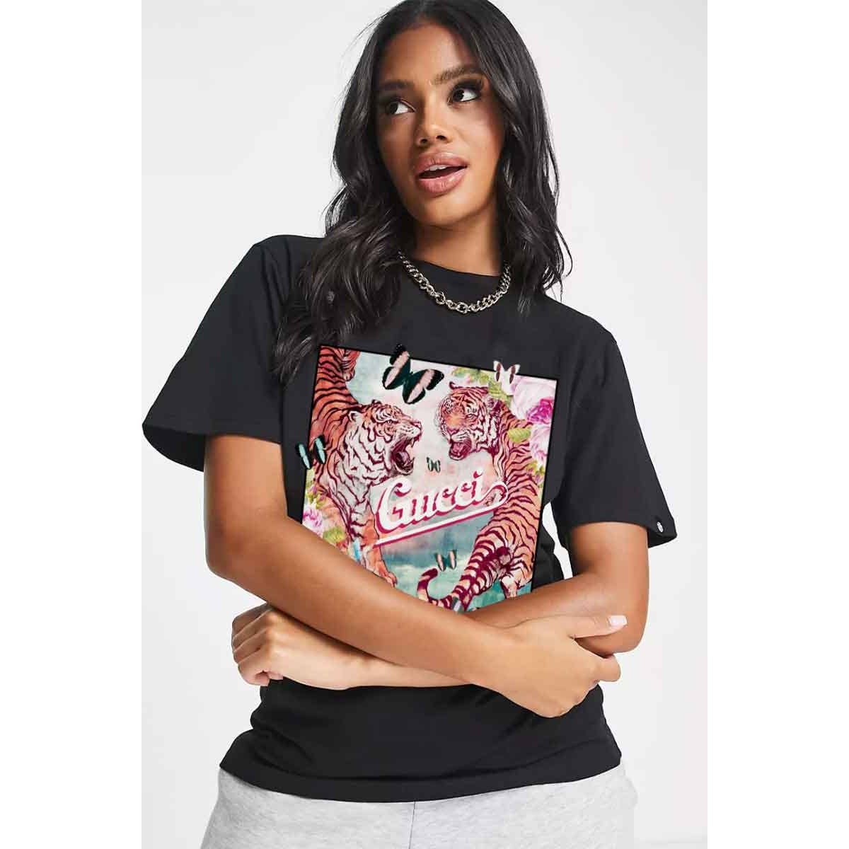 TIGER MULTY COLOR WOMEN GRAPHIC TEE