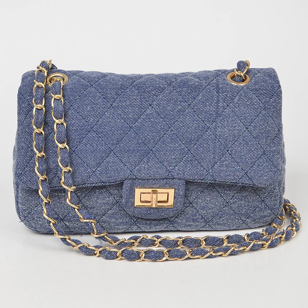 Quilted Denim Shoulder Bag