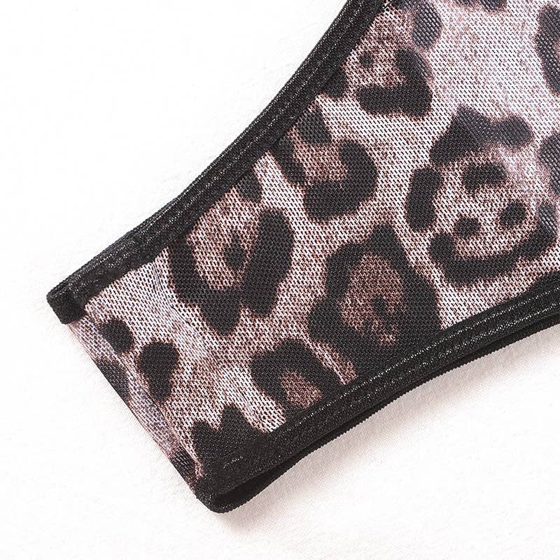 Ladies Sexy Sheer Leopard Printed Teddy