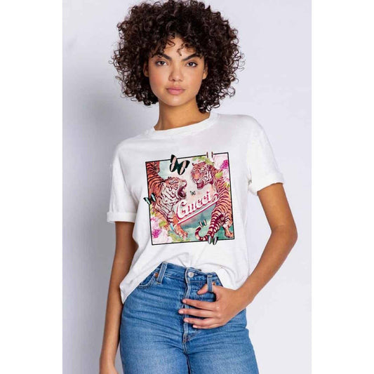 TIGER MULTY COLOR WOMEN GRAPHIC TEE