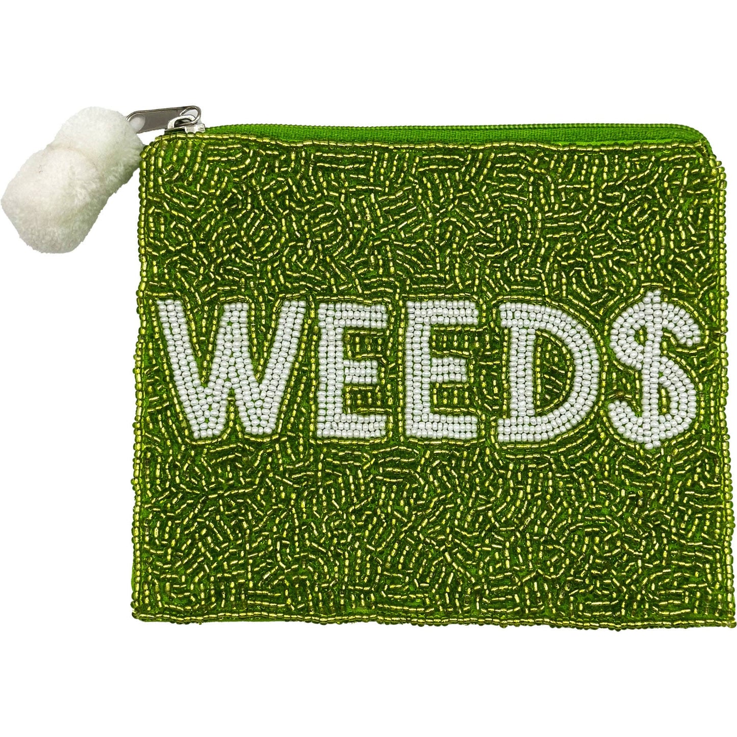 Handmade Weed Beaded Women's Coin Purse