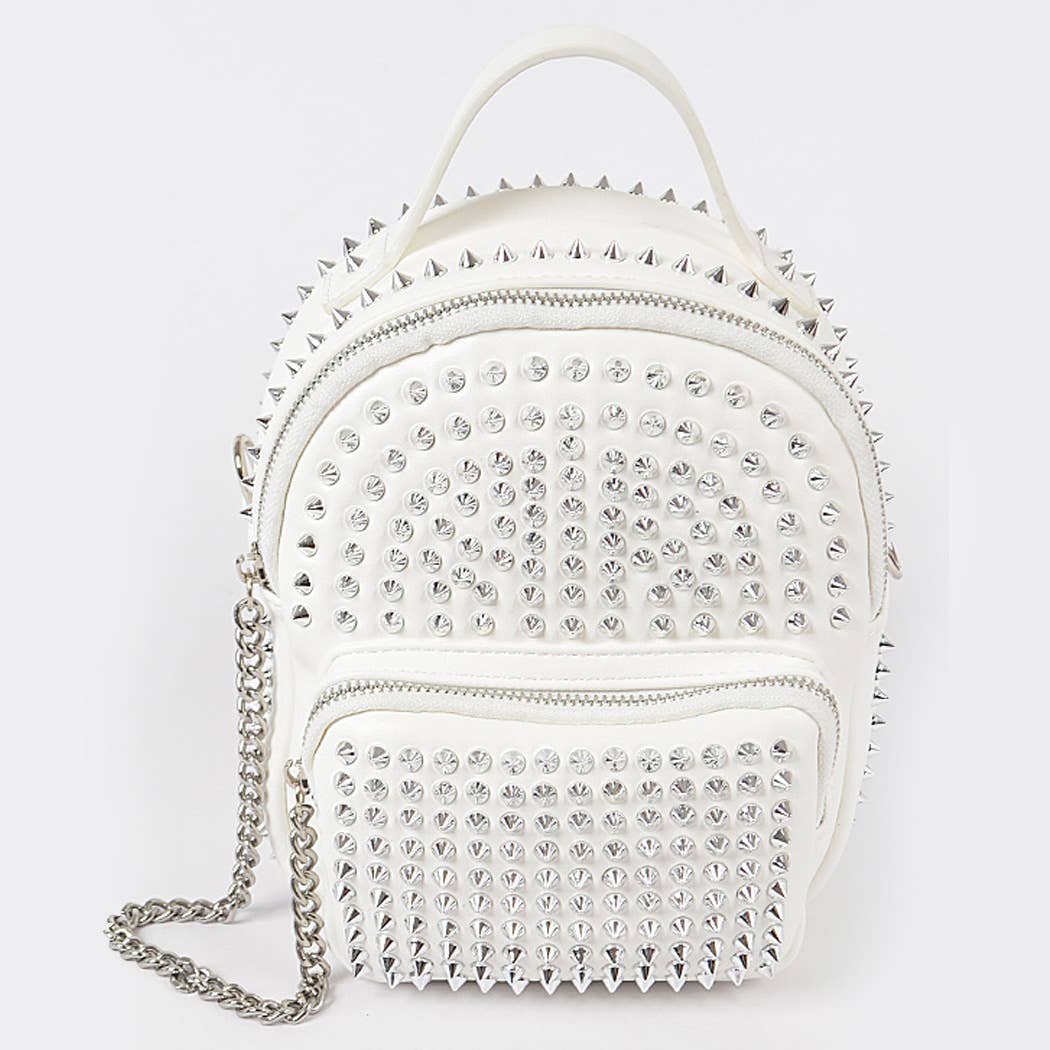 Studded Backpack With Chain Zippier