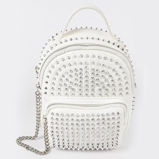 Studded Backpack With Chain Zippier