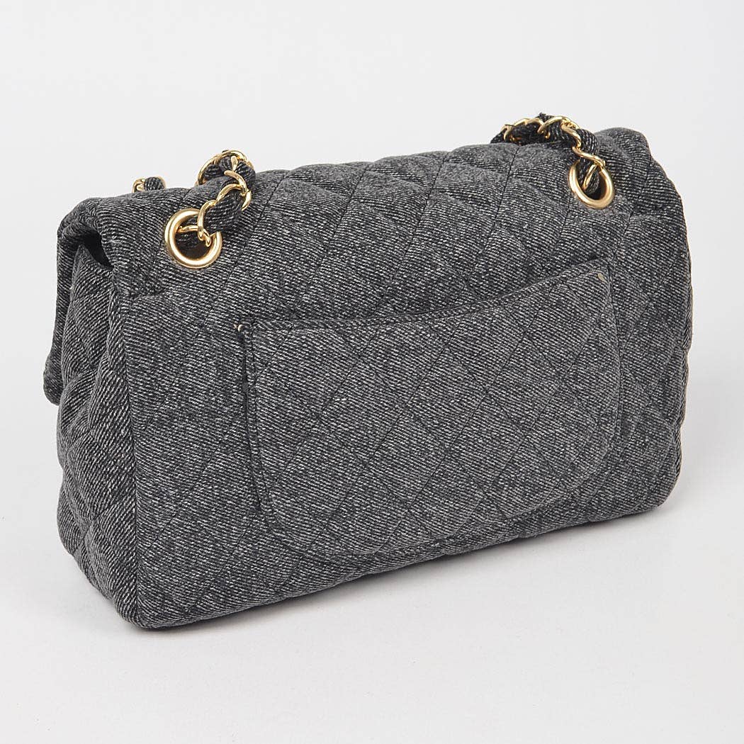 Quilted Denim Shoulder Bag